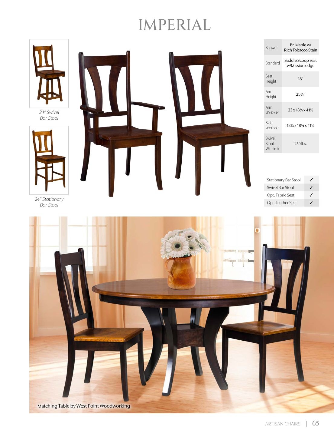 Imperial Arm Chair catalog page