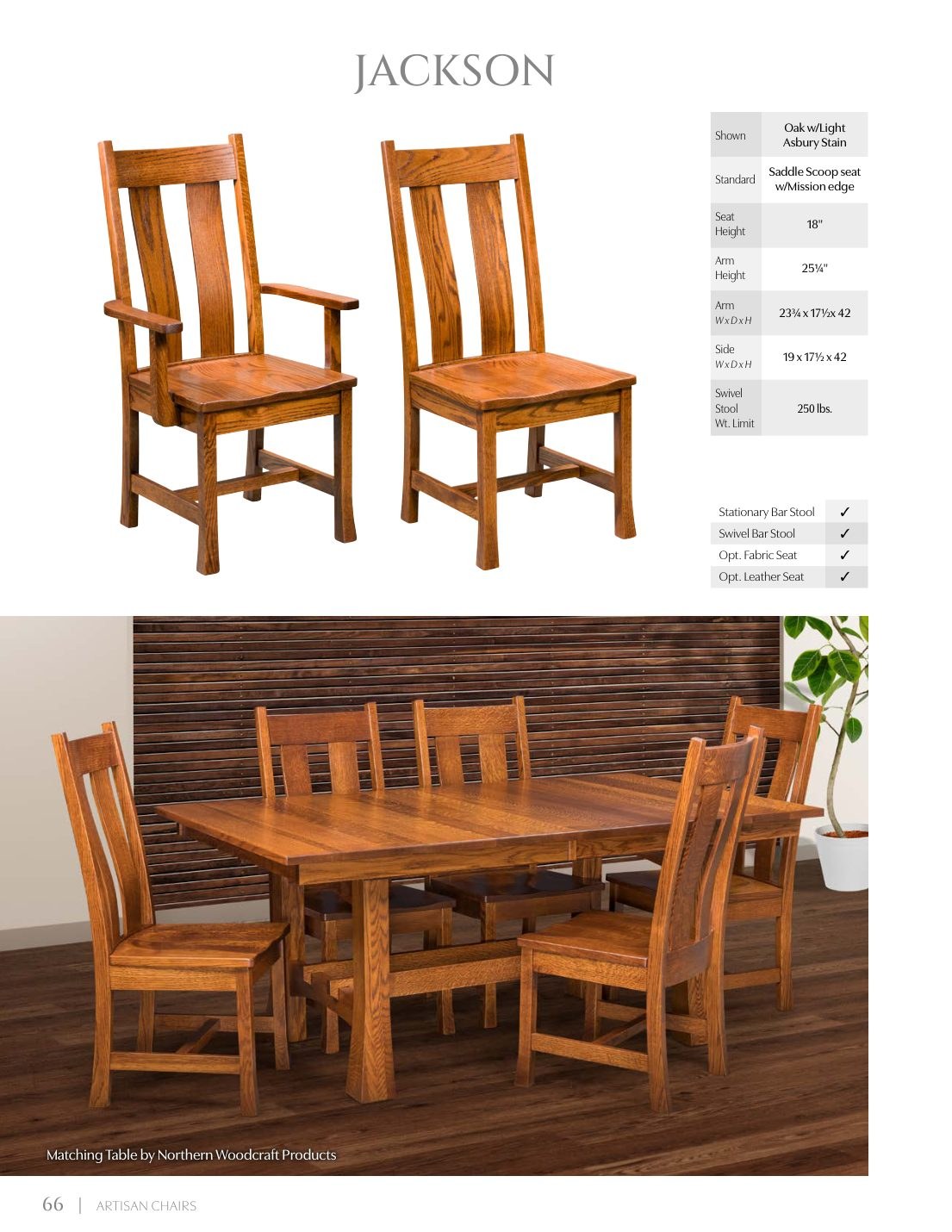 Jackson Arm Chair catalog page