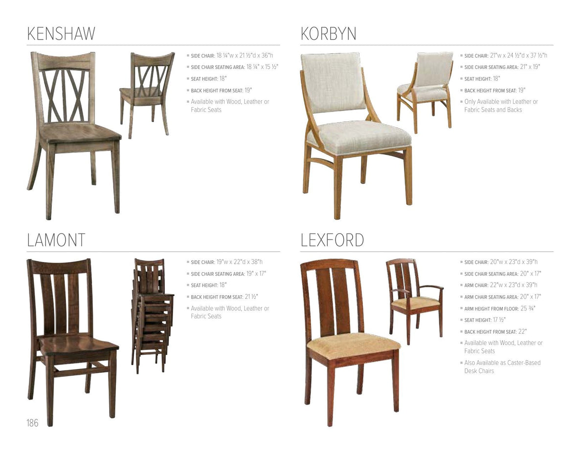 Kenshaw Side Chair catalog page