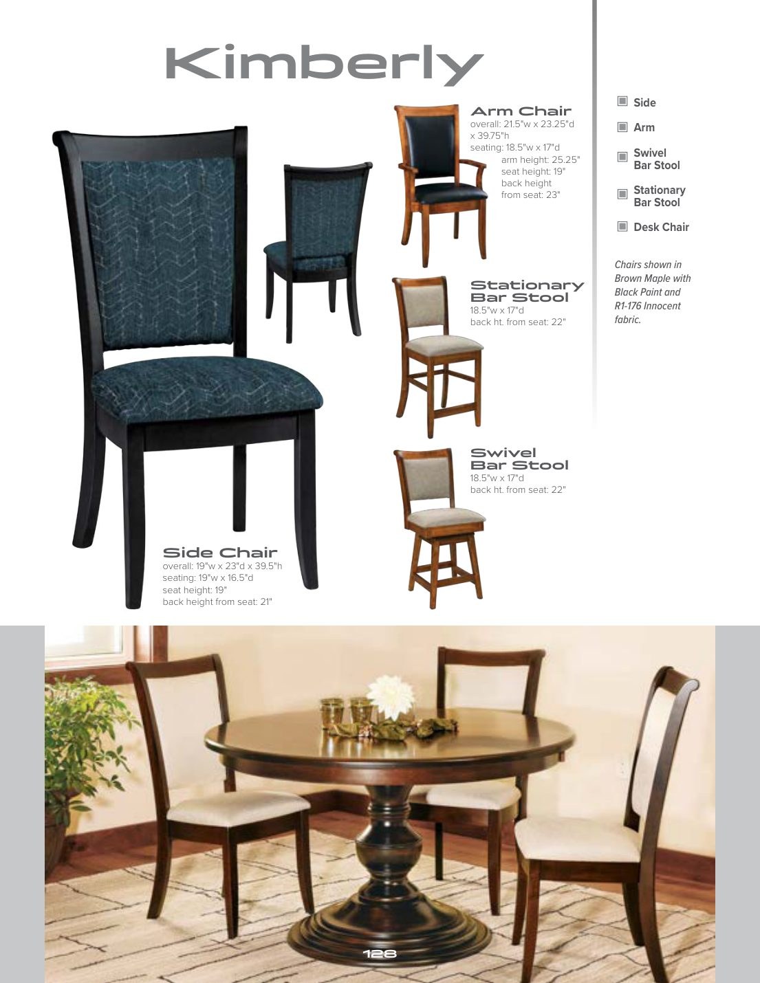 Kimberly Swivel Bar Stool catalog page