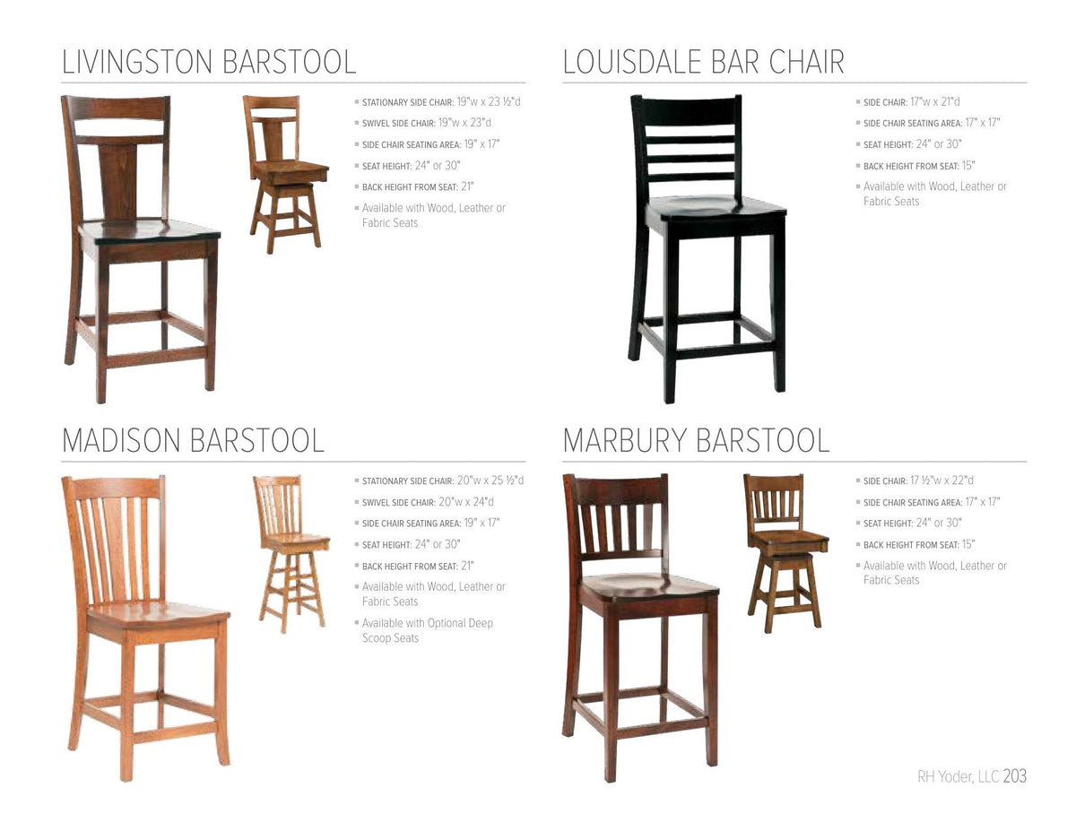 Louisdale Stationary Bar Stool catalog page