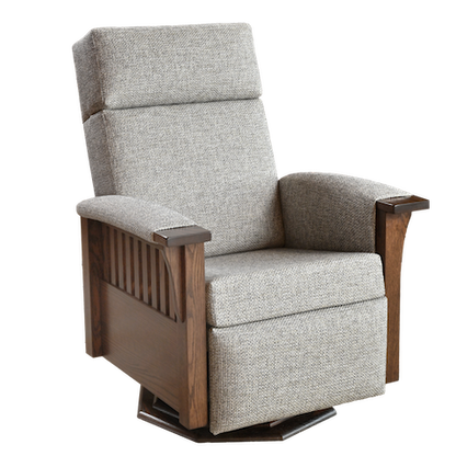 Mission Deluxe Swivel Glider Recliner - Wooden Base