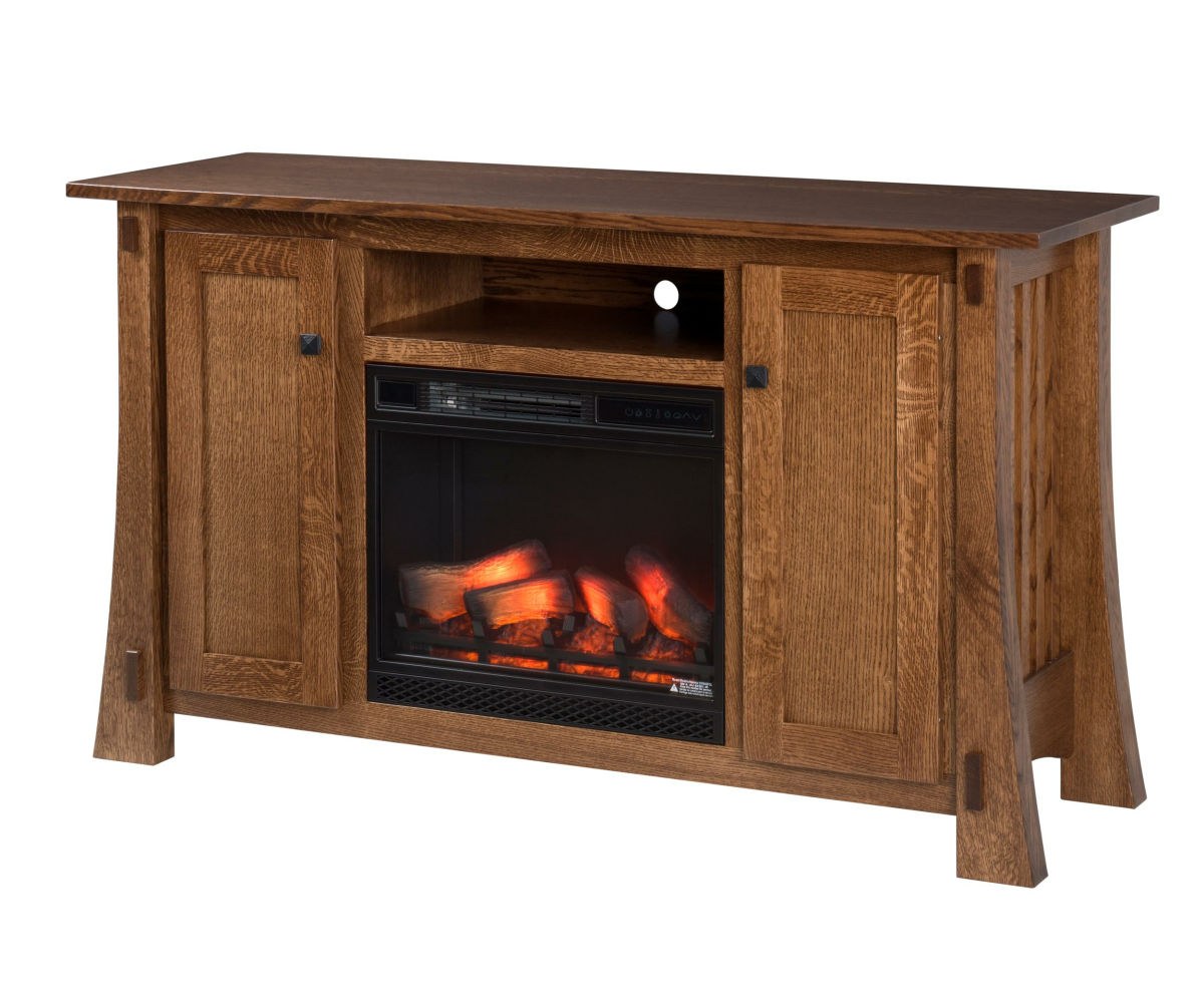 Craftsman Mission TV Stand with Fireplace