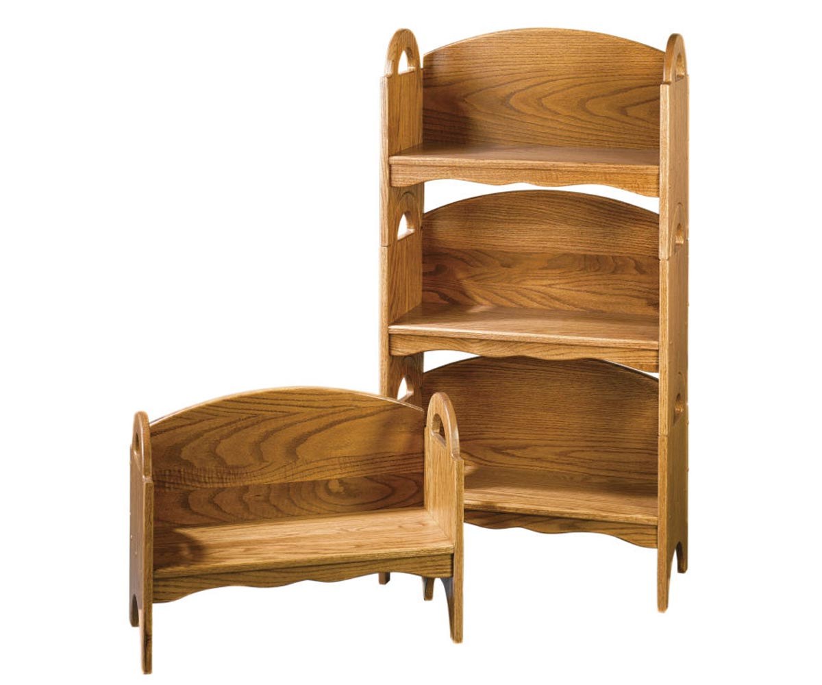Deacon's Bench and Stacking Bookshelf