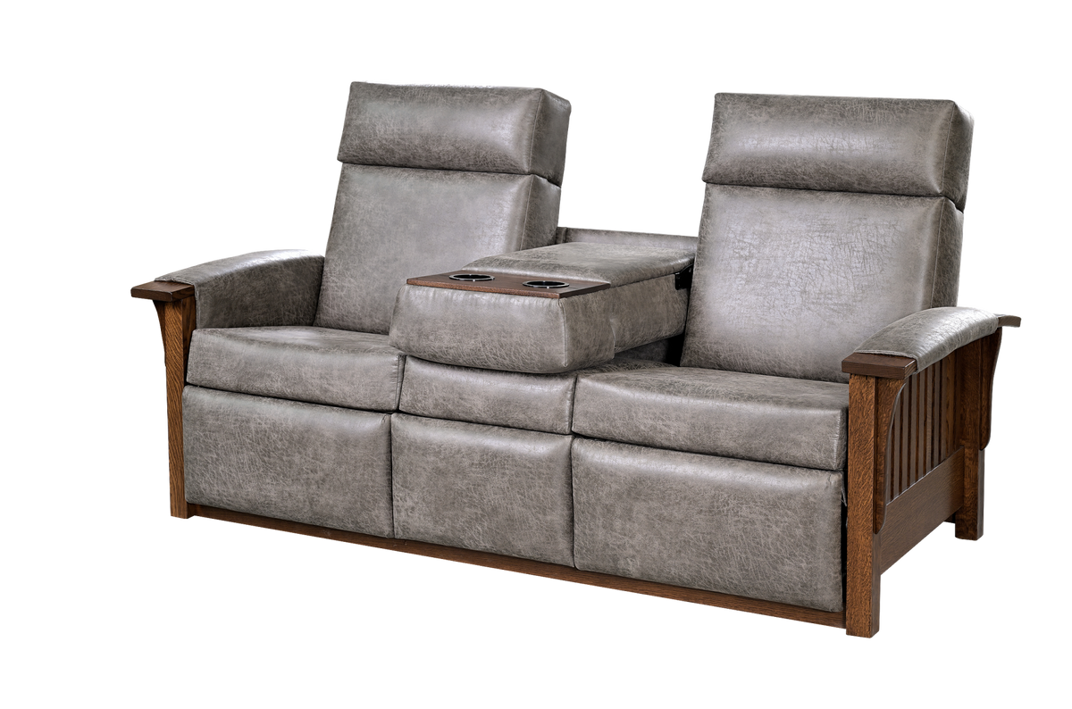 Mission Recliner Sofa with Fold-Down Console