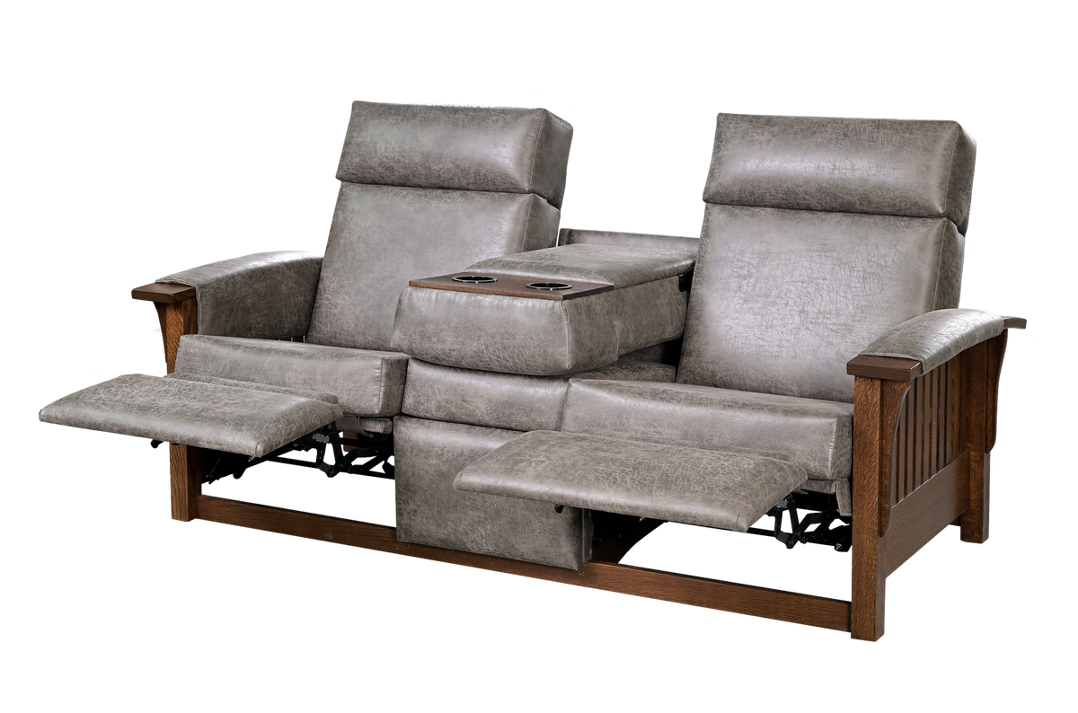 Mission Recliner Sofa with Fold-Down Console