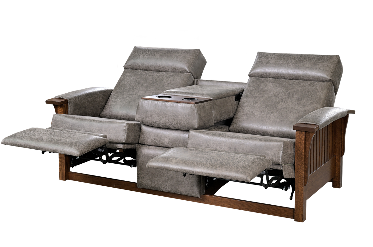 Mission Recliner Sofa with Fold-Down Console