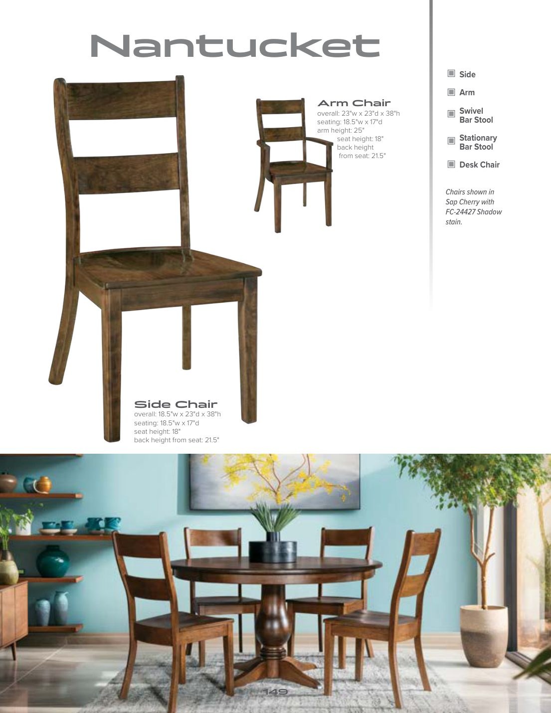 Nantucket Arm Chair catalog page
