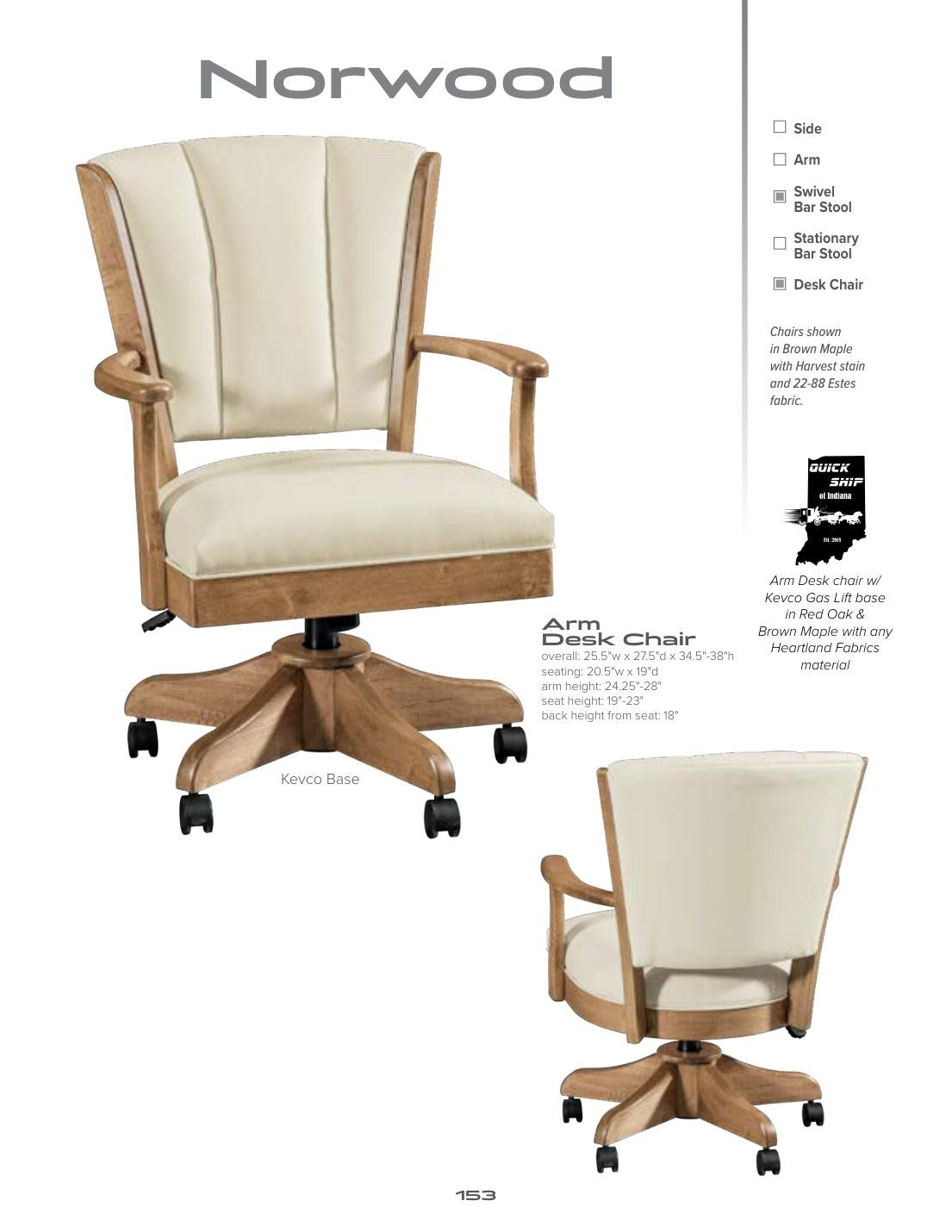 Norwood Arm Desk Chair catalog page