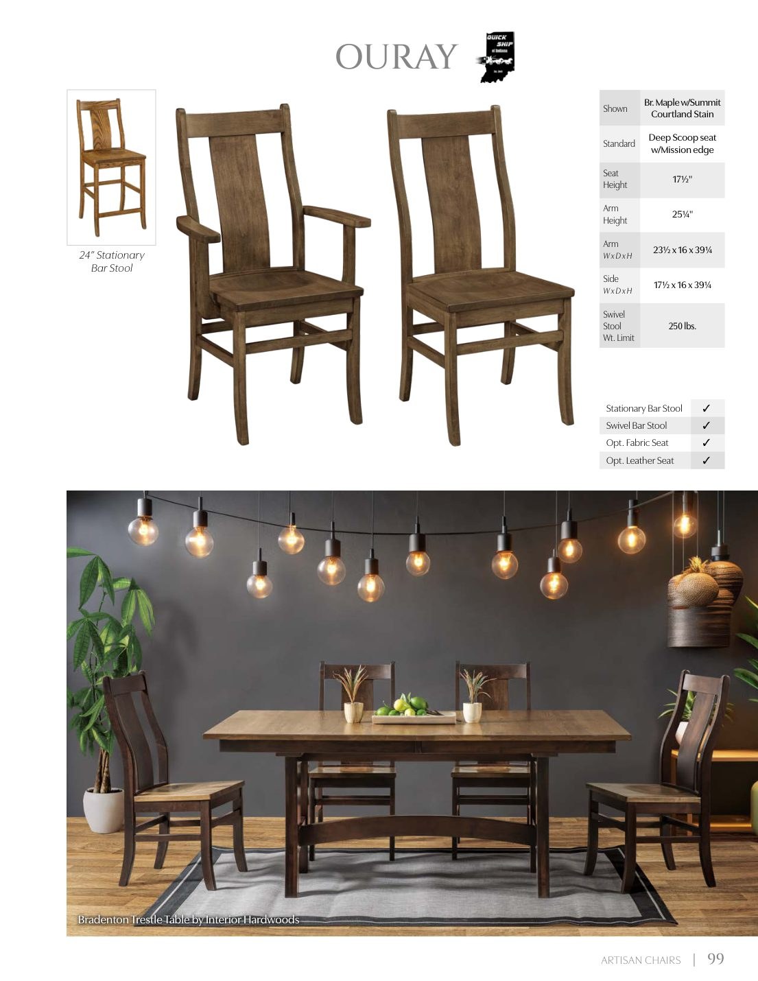 Ouray Arm Chair catalog page