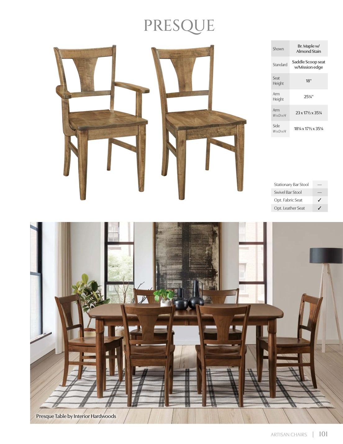 Presque Side Chair catalog page
