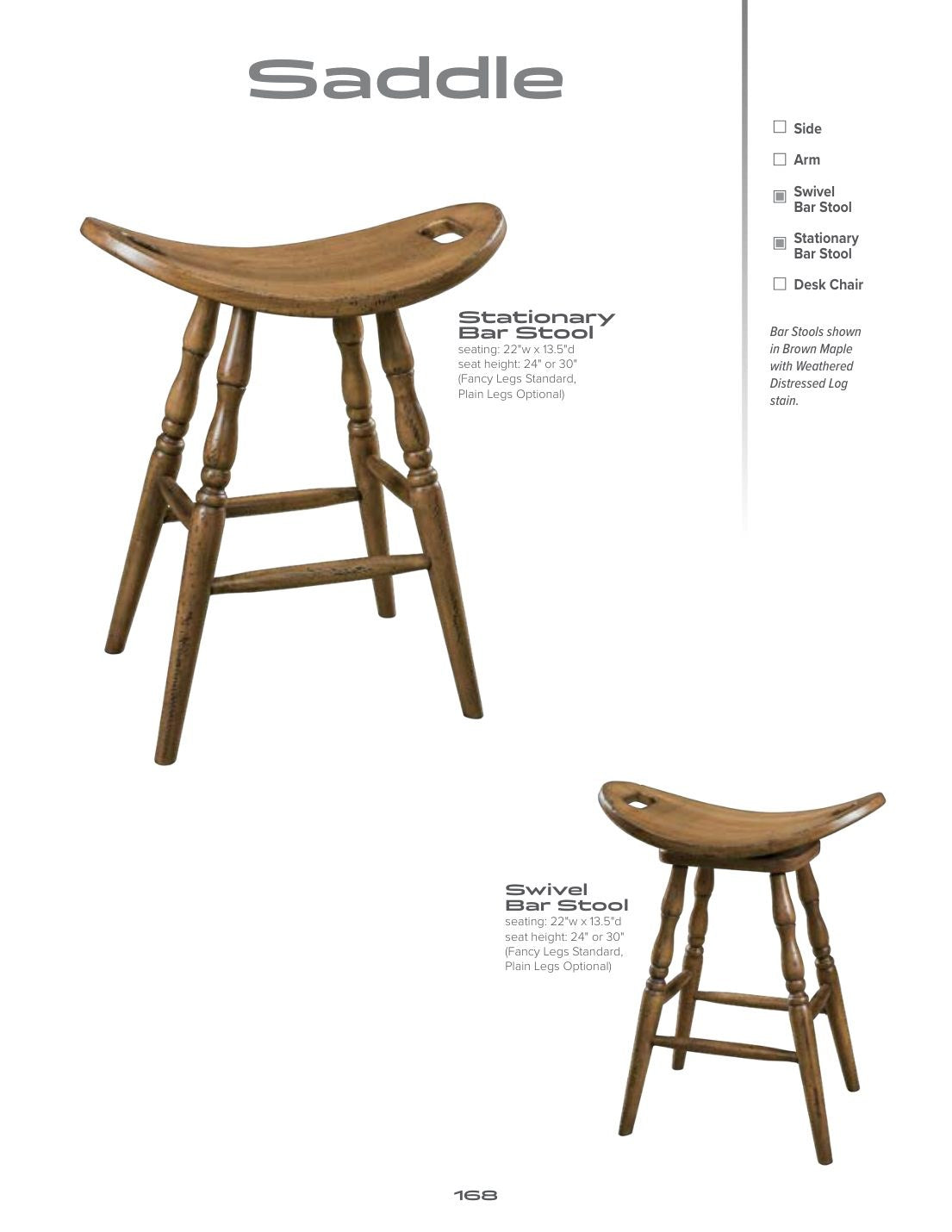 Saddle Swivel Bar Stool catalog page