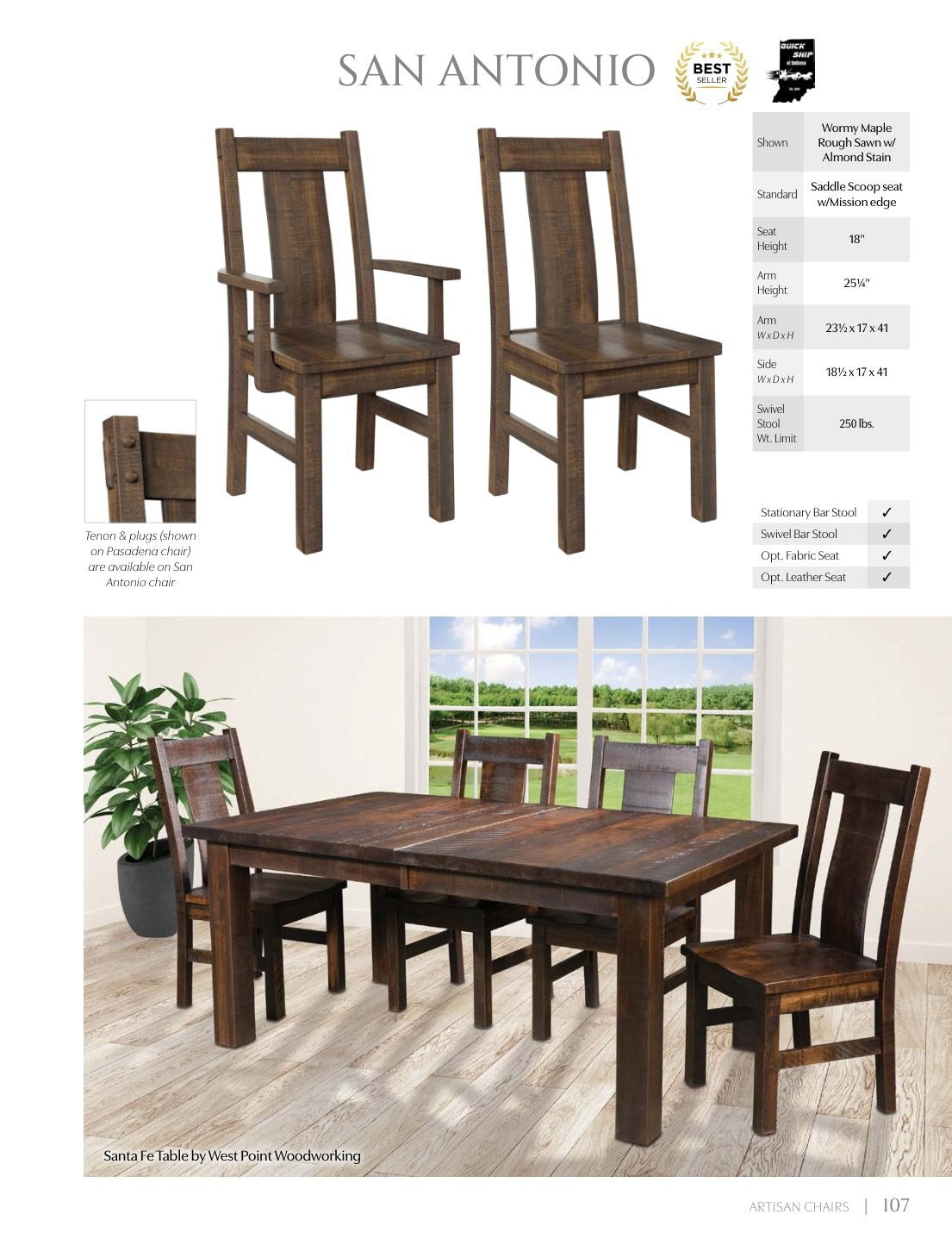 San Antonio Side Chair catalog page