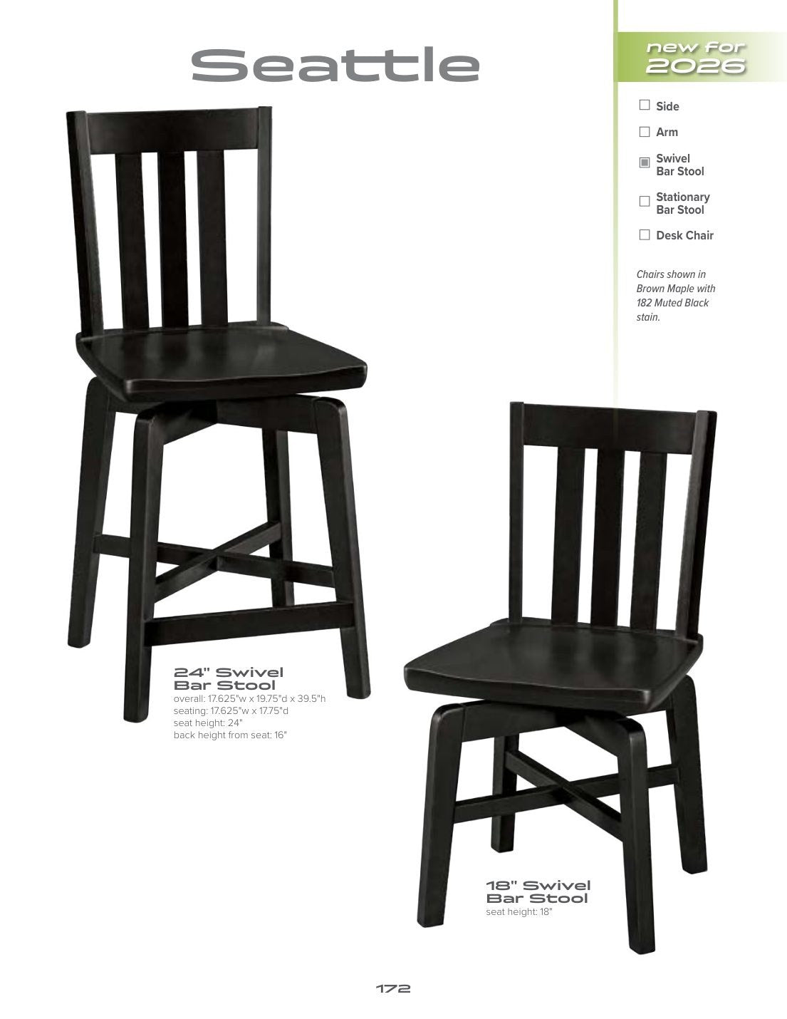 Seattle Swivel Bar Stool catalog page