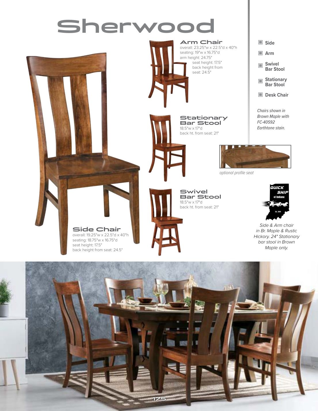 Sherwood Swivel Bar Stool catalog page
