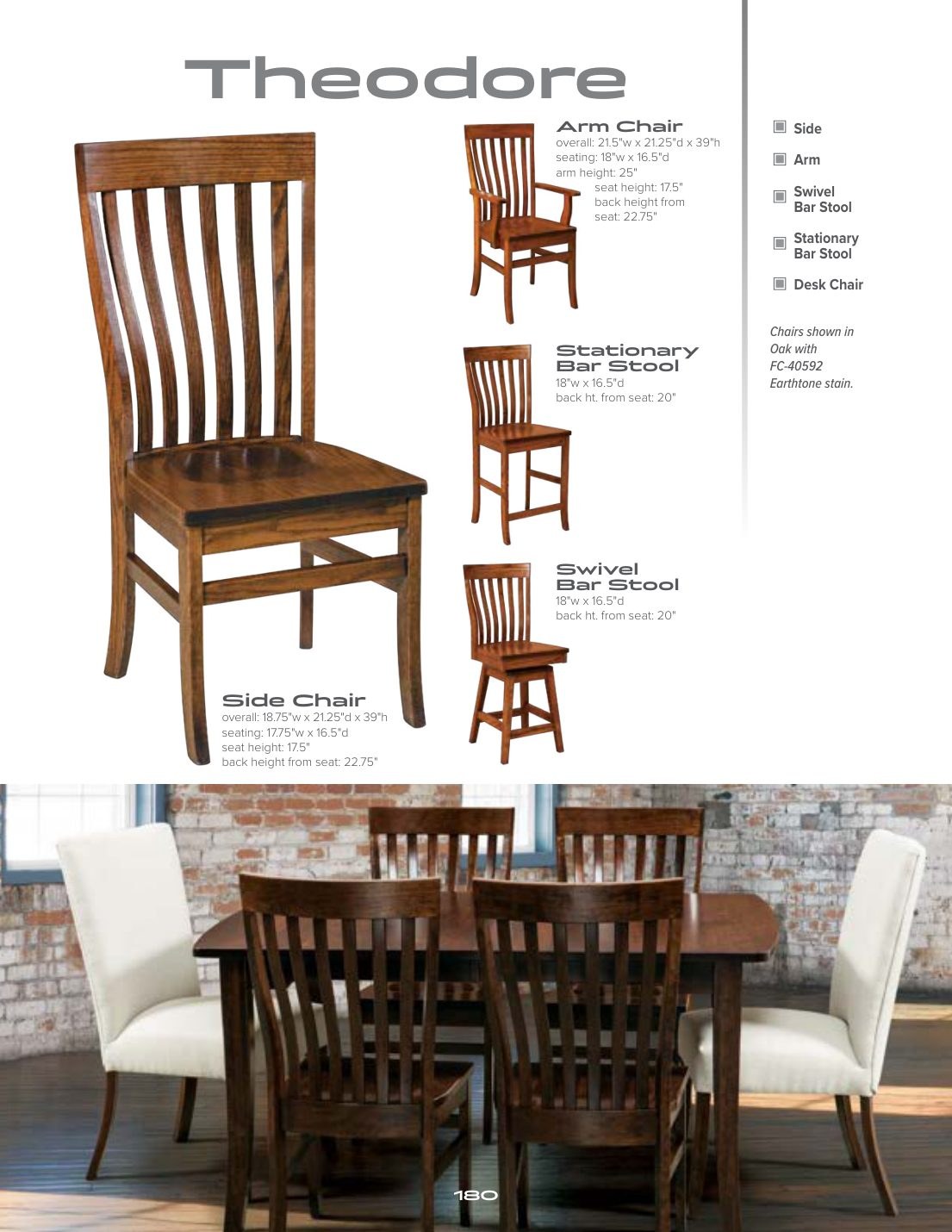 Theodore Swivel Bar Stool catalog page