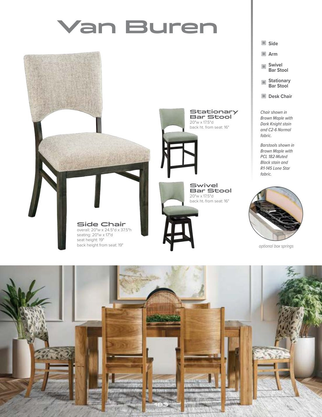 Van Buren Stationary Bar Stool catalog page