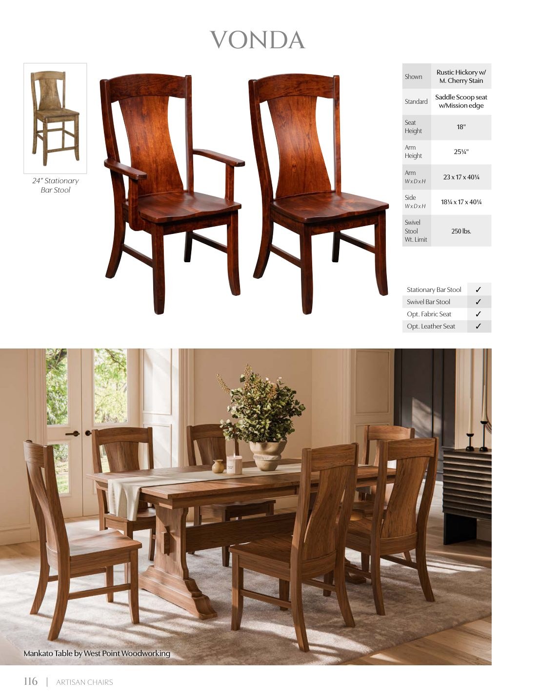 Vonda Stationary Bar Stool catalog page
