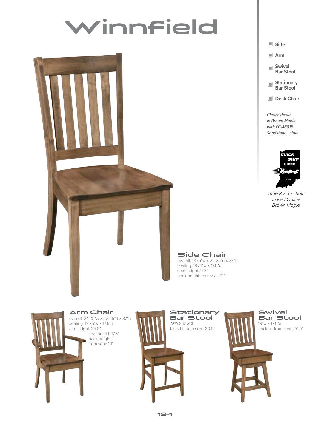 Winnfield Stationary Bar Stool catalog page